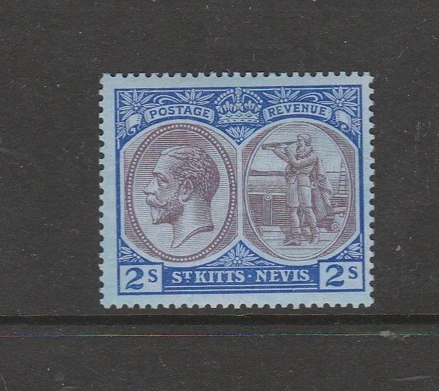 St Kitts Nevis, 1920/22 Crown CA 2/- fresh MM SG 32