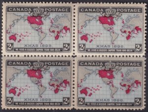 CANADA Sc#86 MNH MAP of BRITISH EMPIRE BLOCK of 4