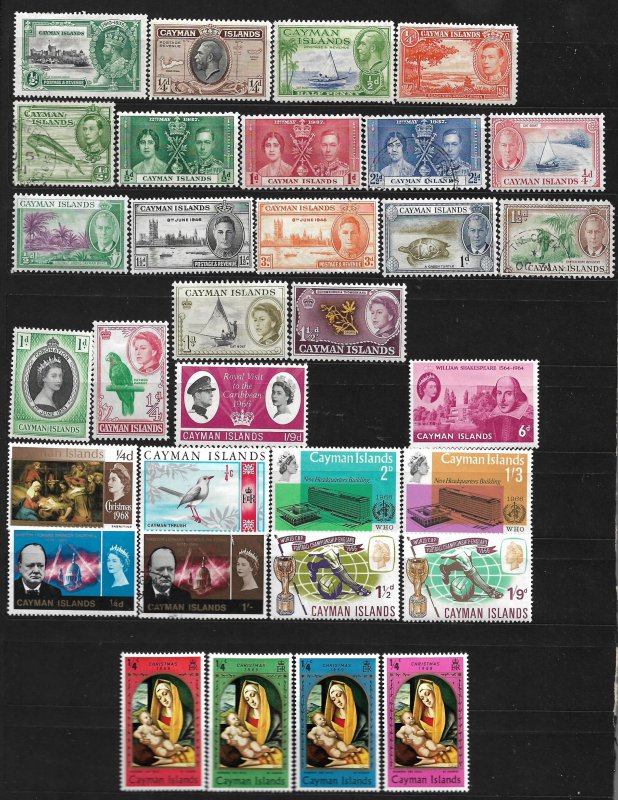 COLLECTION LOT #453 CAYMAN ISLANDS 32 STAMPS MH/USED 1935+ CV+$20