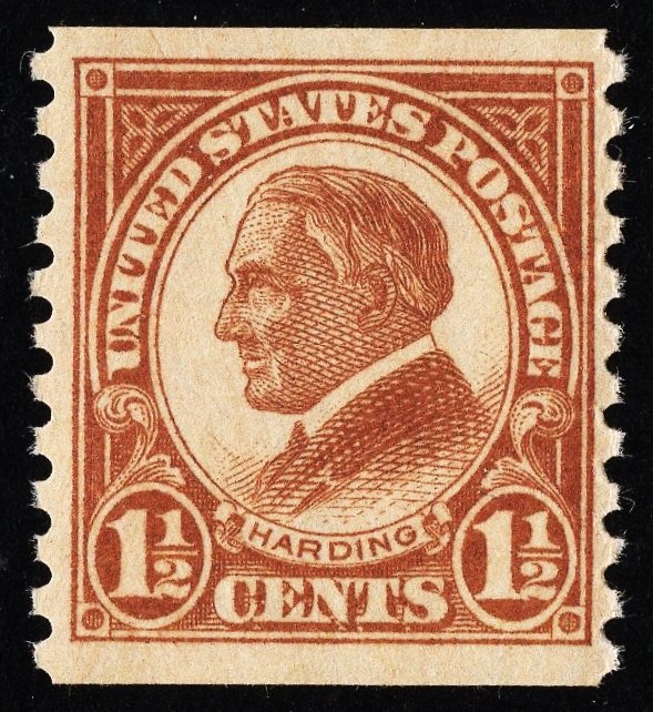 US 598 MNH VF 1-1/2 Cent Harding Coil Brown