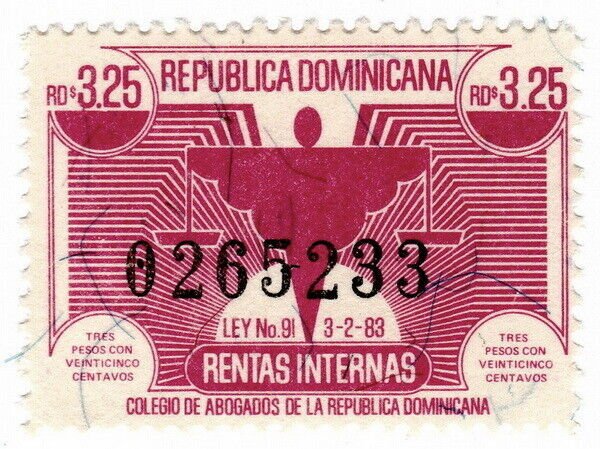 (I.B) Dominican Republic Revenue : Judicial Duty 3.25P