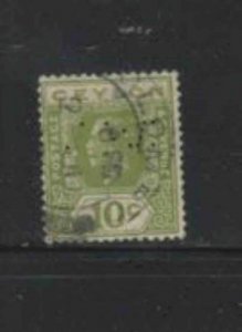 CEYLON #205 1912 10c KING GEORGE V F-VF USED