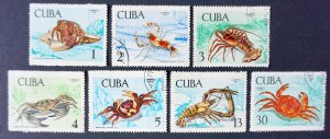 CUBA Sc# 1395-1401  MARINE LIFE aquatic ocean fish  CPL SET of 7   1969 MNH