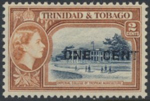 Trinidad & Tobago  SC# 85  MNH   Opt  One Cent  1956 see details & scans