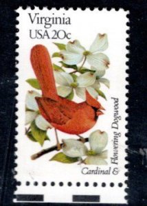 US 1998 MNH State Birds/Flowers Virginia Cardinal/Flowering Dogwood