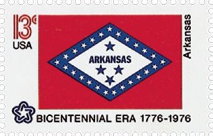 1976 13c Arkansas State Flag, Bicentennial Era Scott 1657 Mint F/VF NH