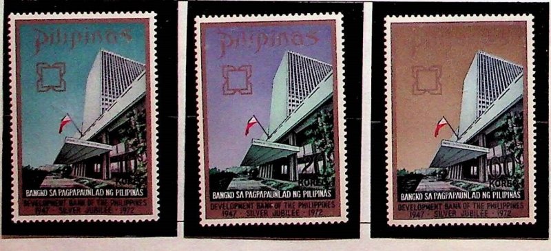 PHILIPPINES Sc 1141-3 NH ISSUE OF 1972 - BANK