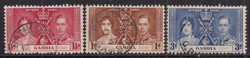 Gambia 1937 KGV1 Coronation set used ( A387 )