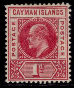 CAYMAN ISLANDS EDVII SG9, 1d carmine, M MINT. Cat £25.