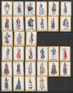 GREECE 1973-4 S/SHEET CONTAINING 31 COSTUMES MNH