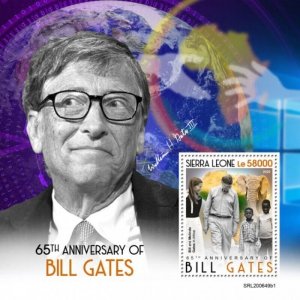 Sierra Leone - 2020 Bill Gates Anniversary - Stamp Souvenir Sheet - SRL200649b1