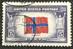 US #911 Used Single Norway-Overrun Countries SCV $.25 L37