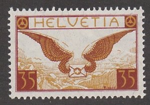 Switzerland # C13, Allegory of Air Mail, Mint Hinged, 1/3 Cat