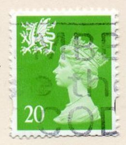 Great Britain Wales Sc WMMH71 1998 20p pf 14  Machin Head  stamp used