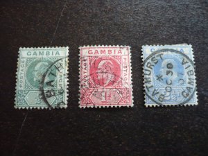 Stamps - Gambia - Scott# 41,42,45 - Used Part Set of 3 Stamps