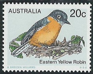 Scott: 716 - Australia - Australian Birds: Eastern Yellow Robin, MNH