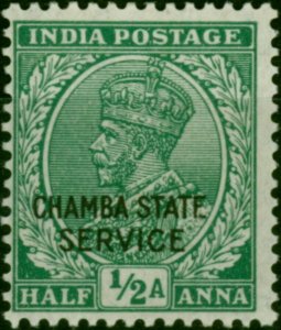 Chamba 1935 1/2a Green SG061 Fine LMM