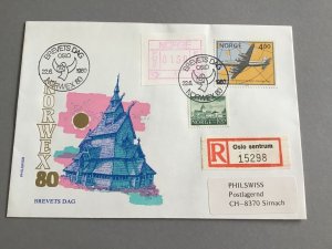 Norway 1980 Norwex 80 Registered  Stamp Cover R45828