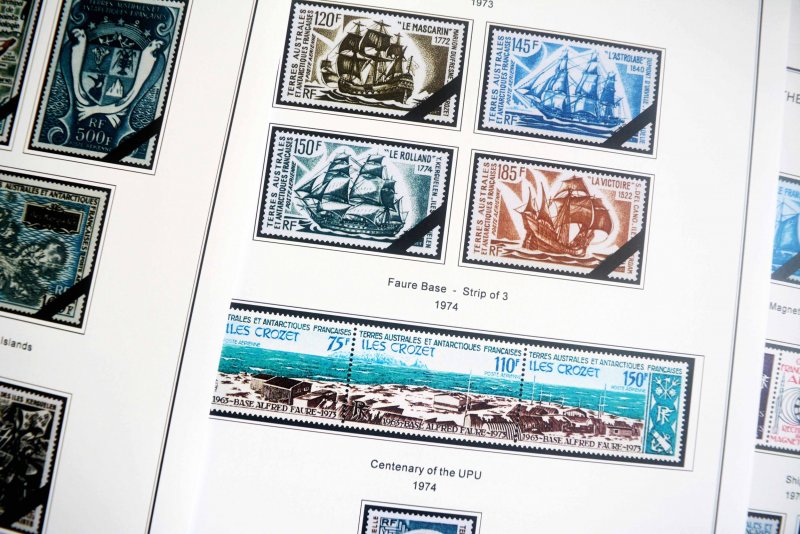 COLOR PRINTED TAAF: FRENCH ANTARCTICA 1955-2010 STAMP ALBUM PAGES (104 il.pages)