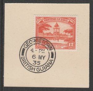 Br Guiana 1934 KG5 PICTORIAL  12c on piece with MADAME JOSEPH  POSTMARK