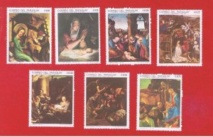 Paraguay  #1210-1216   MVFLH OG   Paintings     Free S/H