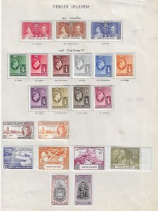 BRITISH VIRGIN IS. 1937-51 GVI range on album leaf - 70397