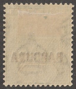 Barbuda, Scott#1,  mint, hinged,  1/2d, BARBUDA, green