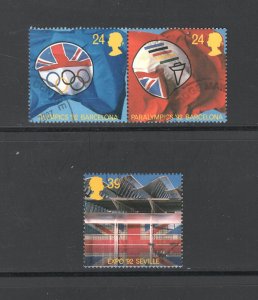 Great Britain #1451-3   VF, Used, 1992 Olympic & Paralympics ... 2480691