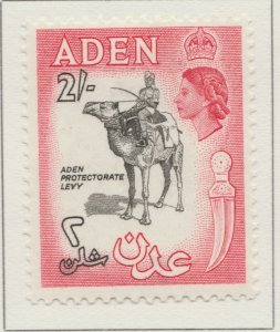 1963 British Protectorate ADEN 2s Black and Carmine Rose MH* Stamp A29P3F30688-