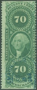 US Scott #R65b 70¢ FOREIGN EXCHANGE REVENUE, XXLIGHT Cancel! SCV $200.00 (SK)