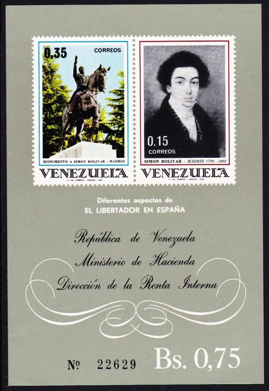 Venezuela Bolivar in Spain paintings MS SG#MS2097 SC#953a