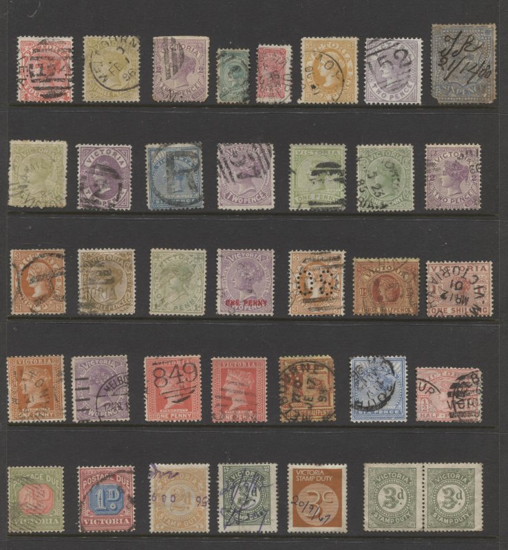 STAMP STATION PERTH Victoria #Page of Victorian Used & Mint 36 Unchecked