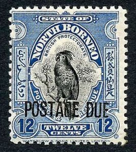 North Borneo SGD83 12c Post Due M/M Cat 75 Pounds