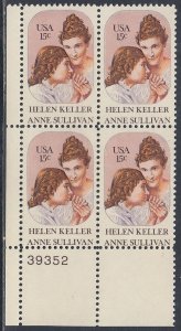 Scott 1824 MNH LL Pl Blk 39352- Helen Keller