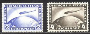 GERMANY #C36-37 Mint NH - 1928 2m - 4m Graf Zeppelin