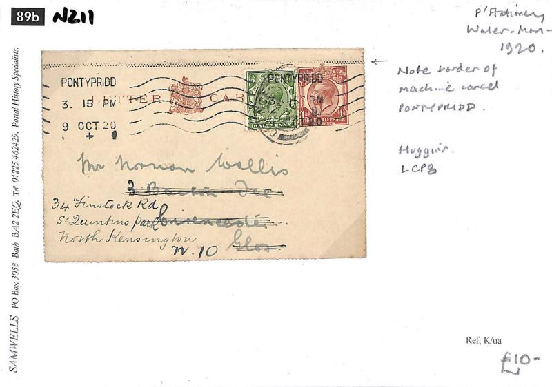 N211 1920 GB WALES Pontypridd Mon Note: Border of machine cancel'