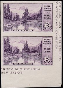 # 770a Mint No Gum As Issued Deep Violet Mt. Rainier Mirror Lake National Par...