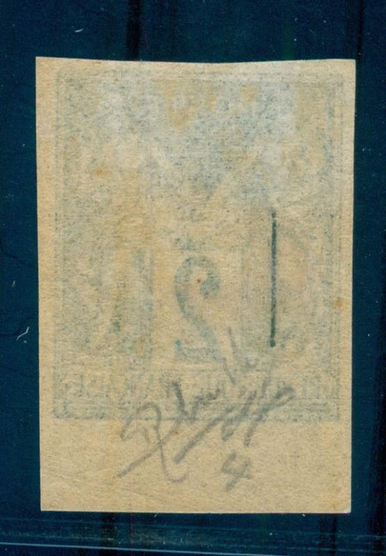 MOMEN: FRENCH GUIANA YV#1a TYPE Ia MINT OG H IMPERF *SIGNED* VF