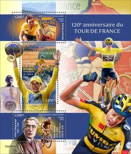 TOGO - 2023 - Tour de France - Perf 3v Sheet - Mint Never Hinged