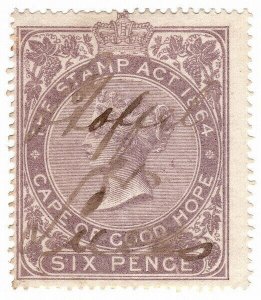 (I.B) Cape of Good Hope Revenue : Stamp Duty 6d (1865)