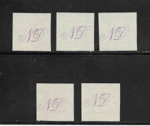 German State Thurn & Taxis #8-12 Official Reprints No Gum as Issued C.V. $32.50