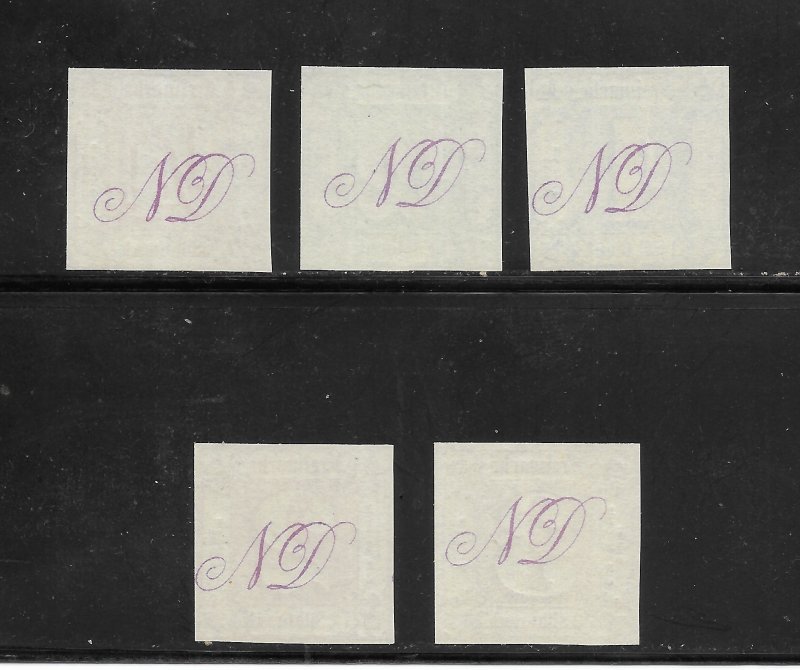 German State Thurn & Taxis #8-12 Official Reprints No Gum as Issued C.V. $32.50