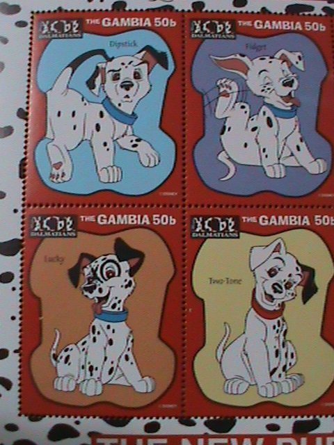 GAMBIA-DISNEY CARTOON-FAMOUS MOVIE-101 DALMATIANSE MNH-SHEET VERY FINE