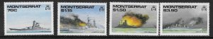 MONTSERRAT SG809/12 1990 WORLD WAR II CAPITAL SHIPS  MNH