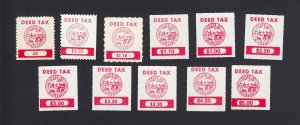 STATE REVENUES: MINNESOTA: (11) DEED TAX STAMPS, Mint NH