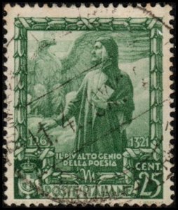 Italy 402 - Used - 25c Dante (1938) (cv $0.80)