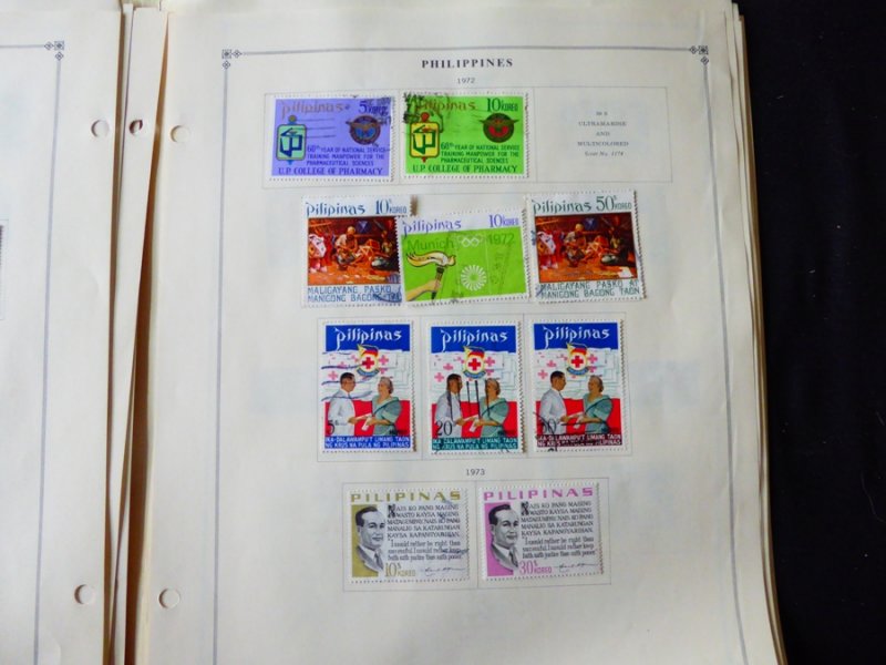 Philippines 1960-1973 Stamp Collection on Scott International Album Pages