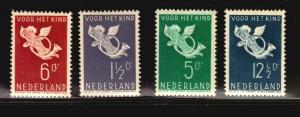 Netherlands B90-B93 MNH stamp set cv$45 child welfare cherub angel with horn