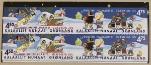 Greenland 2002 #405-6 MNH. Christmas, booklet pane