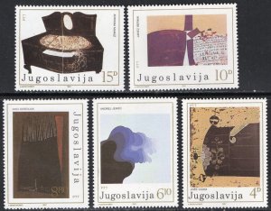 Thematic stamps YUGOSLAVIA 1982 MODERN ART 2049/53 mint